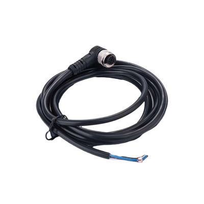 Längen-Mann Metallschrauben-Phoenix M12 Kabel-100cm zum weiblichen Schwarzen mit PVC-Abdeckung