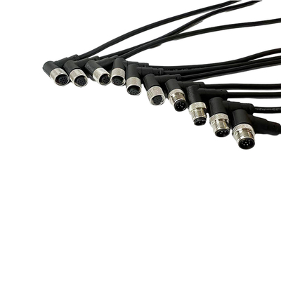 Kundenspezifische mehradrige M12-Kabelbaugruppen, rechtwinkliger Stecker für Sensor