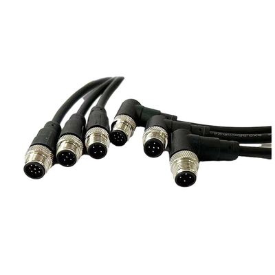 Kundenspezifische mehradrige M12-Kabelbaugruppen, rechtwinkliger Stecker für Sensor