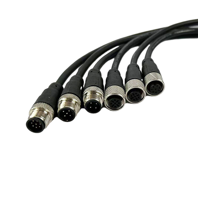 Kundenspezifische mehradrige M12-Kabelbaugruppen, rechtwinkliger Stecker für Sensor