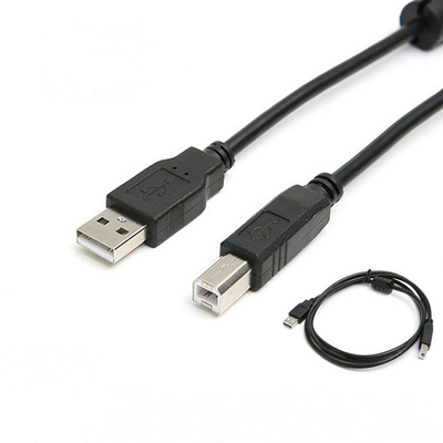 Schwarzes Hochgeschwindigkeits-USB-Kabel, ein Mann zu einem weiblichen 2,0 USB Drucker Cord