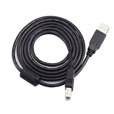 Schwarzes Hochgeschwindigkeits-USB-Kabel, ein Mann zu einem weiblichen 2,0 USB Drucker Cord