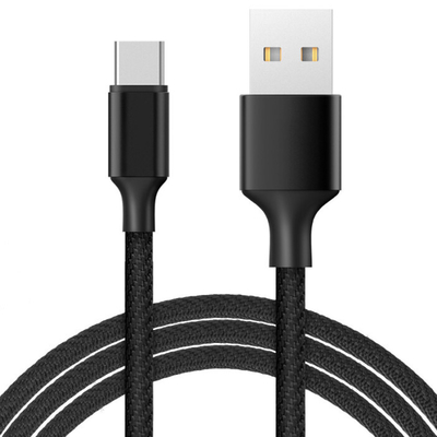 Schwarzes daten-Kabel der Farbe3a USB Aufladungsumsponnenes RoHS-NYLONCER bestätigt