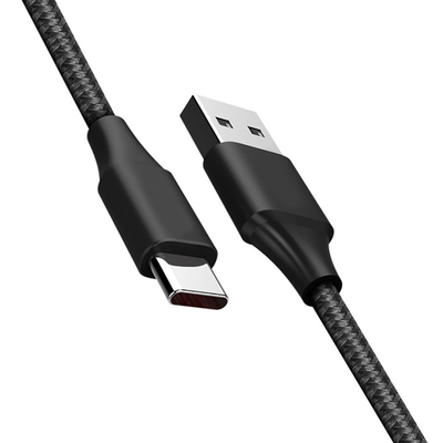 Schwarzes daten-Kabel der Farbe3a USB Aufladungsumsponnenes RoHS-NYLONCER bestätigt