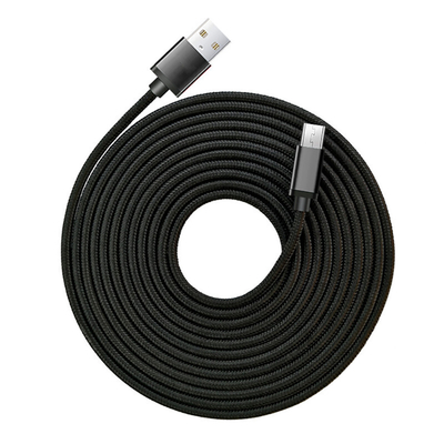 Schwarzes daten-Kabel der Farbe3a USB Aufladungsumsponnenes RoHS-NYLONCER bestätigt