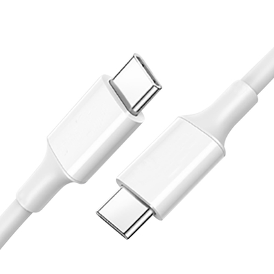 Weiße Farbe USB C bis schnelles Kabel C Gebührenmit PVC-Jacke 20V 3A 60W