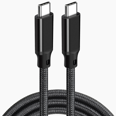 3Ft Länge umsponnenes Nylonkabel-schwarze Farbe USBs C für Laptop-Tablet