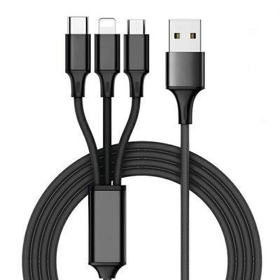 3 in 1 Aufladungsdaten 2.4A USB verkabeln Sie Art c-multi Portfunktion Soem-ODM