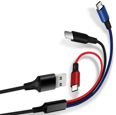 3 in 1 Aufladungsdaten 2.4A USB verkabeln Sie Art c-multi Portfunktion Soem-ODM