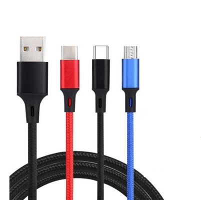 3 in 1 Aufladungsdaten 2.4A USB verkabeln Sie Art c-multi Portfunktion Soem-ODM