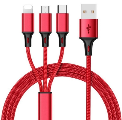 3 in 1 Aufladungsdaten 2.4A USB verkabeln Sie Art c-multi Portfunktion Soem-ODM
