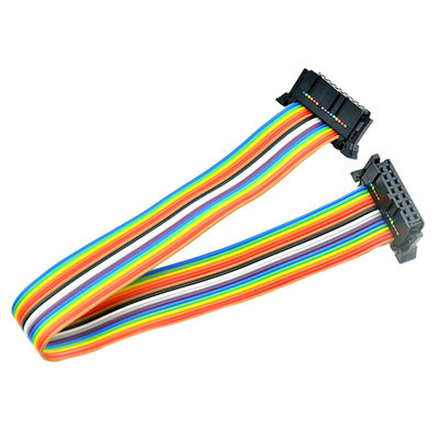 Kundengebundene IDC 16 Pin Flat Ribbon Cable With Neigungs-Verbindungsstücke des Draht-Messgerät-AWG28# 2.54mm