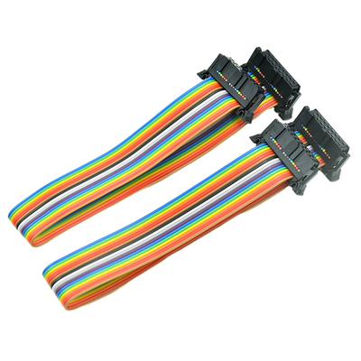 Kundengebundene IDC 16 Pin Flat Ribbon Cable With Neigungs-Verbindungsstücke des Draht-Messgerät-AWG28# 2.54mm