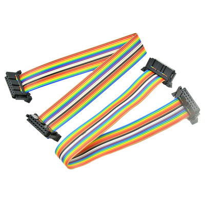 Kundengebundene IDC 16 Pin Flat Ribbon Cable With Neigungs-Verbindungsstücke des Draht-Messgerät-AWG28# 2.54mm