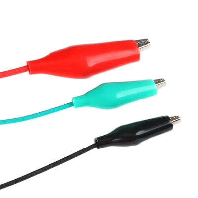 Doppelseitige Krokodil-Stromkabel-Versammlungen schnüren 100cm Länge PVC-EISEN Material