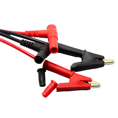 3Ft Abgreifklemme-Digitalmessinstrument verkabeln rote schwarze Farbe