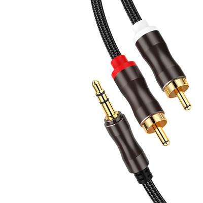 Bunte Video-Audiokabel, Stereolithographie-Jack Cables 2 Rca 3.5Mm Digital zum Mann für Auto