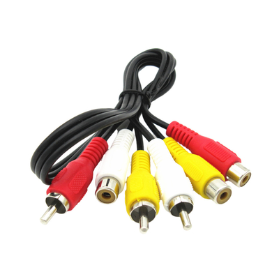 Mann zu den weiblichen Video-Audiokabeln, 3 Kabel Rca Handels für soliden Sprecher-Projektor
