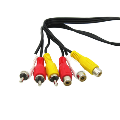 Mann zu den weiblichen Video-Audiokabeln, 3 Kabel Rca Handels für soliden Sprecher-Projektor