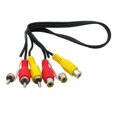 Mann zu den weiblichen Video-Audiokabeln, 3 Kabel Rca Handels für soliden Sprecher-Projektor