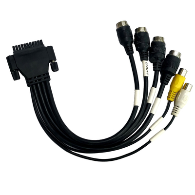 Kundengebundenes M12 zu Kabel-selbstsichernder schwarzer Farbe RCAs Overmolding
