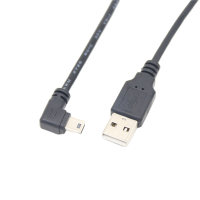 Männliches USB Aufladungsdaten-Kabel Mini With Right Angle Connector USBs 2,0