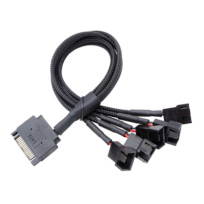 2.54mm Neigungs-Ampere-Verbindungsstück-Kabel-Aluminiumfolie-abgeschirmter Kabelbaum für PC Fan