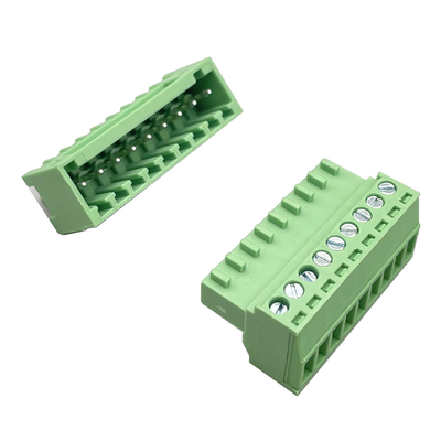 Männlich weiblich Stecker-Terminal-Block-Anschluss 3,81mm Abstand 2-16 Pins Stecker in rechten Winkel vertikal