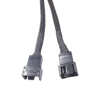 Bylon-Schutz 2,54mm Schwung 4 Nadel Drahtgurt 30cm Länge Schwarze Farbe für Computerventilator