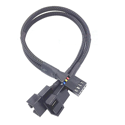 Bylon-Schutz 2,54mm Schwung 4 Nadel Drahtgurt 30cm Länge Schwarze Farbe für Computerventilator