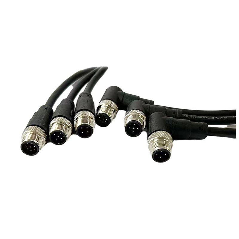 Kundenspezifische mehradrige M12-Kabelbaugruppen, rechtwinkliger Stecker für Sensor