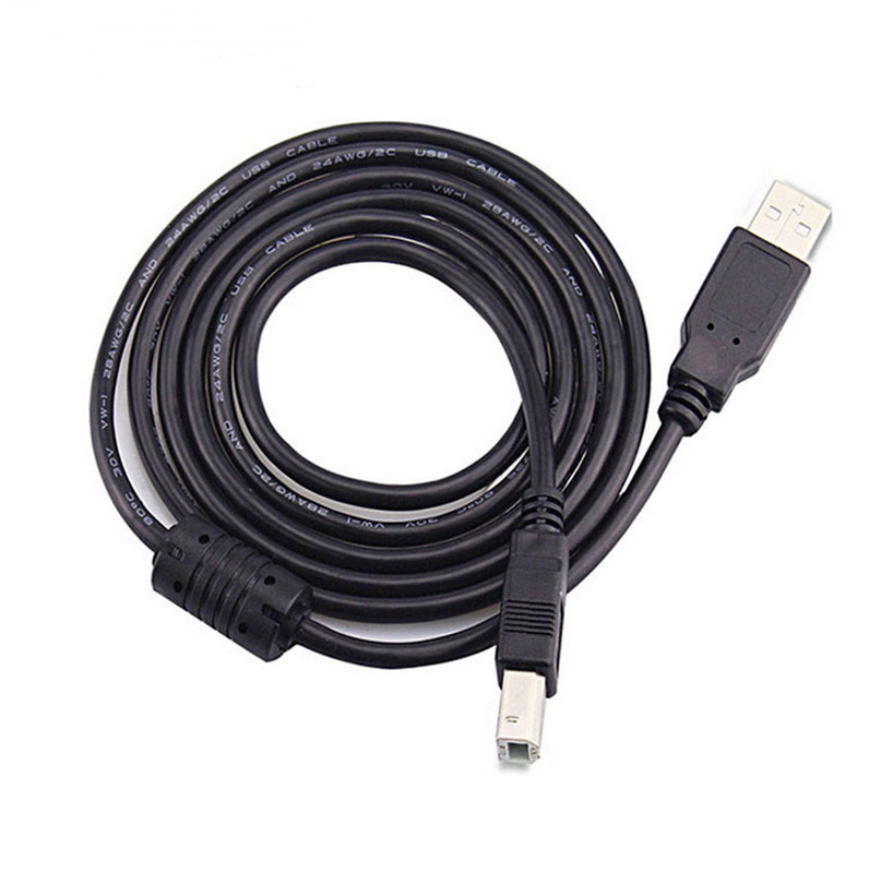 Schwarzes Hochgeschwindigkeits-USB-Kabel, ein Mann zu einem weiblichen 2,0 USB Drucker Cord