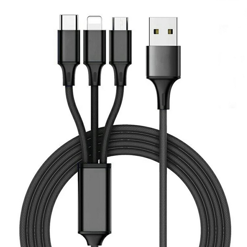 3 in 1 Aufladungsdaten 2.4A USB verkabeln Sie Art c-multi Portfunktion Soem-ODM