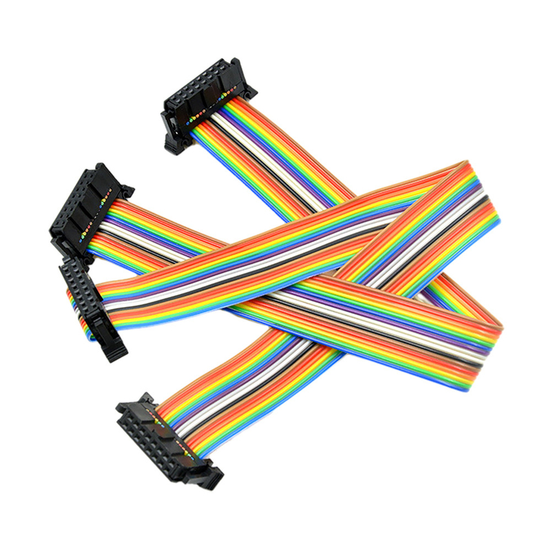 Kundengebundene IDC 16 Pin Flat Ribbon Cable With Neigungs-Verbindungsstücke des Draht-Messgerät-AWG28# 2.54mm